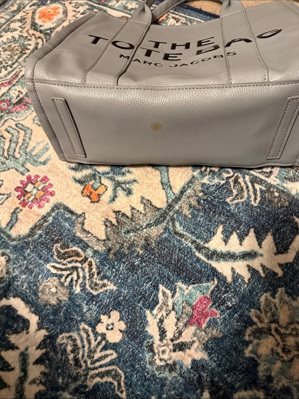 Fashion!!! Marc Jacobs Light Gray The Tote Bag Leather Tote - Picture 2 of 9